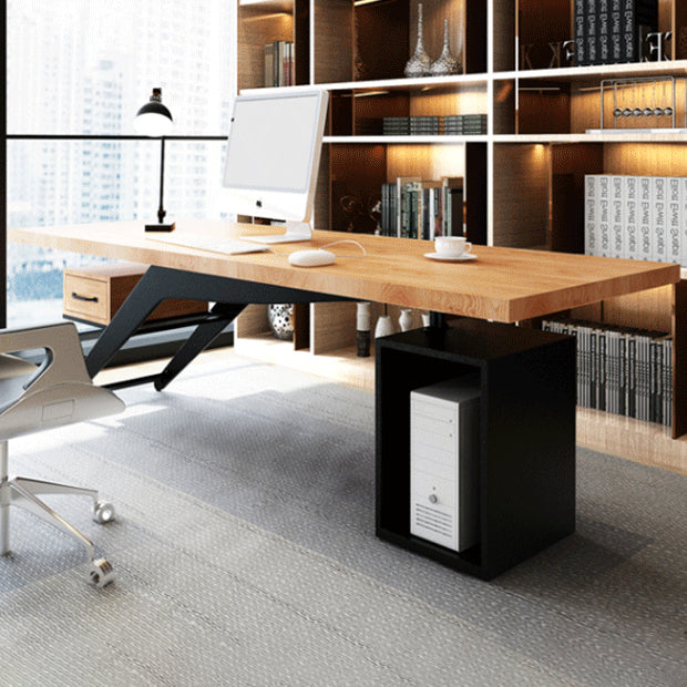 Contemporary Office Desk Rectangular Solid Wood Executive Desks