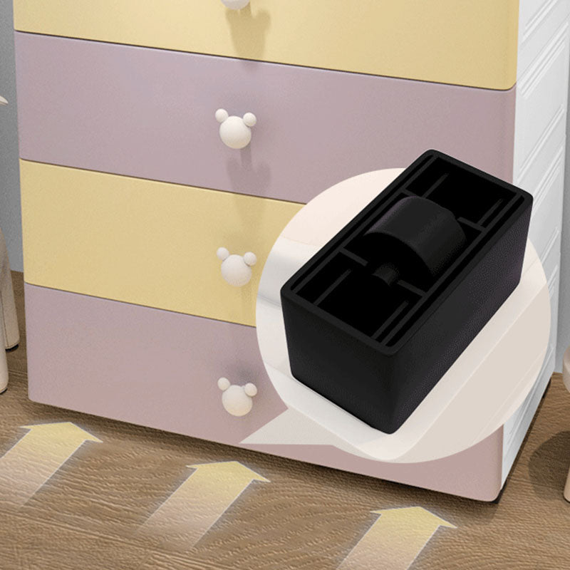 Scandinavian Kids Nightstand Plastic Nursery Dresser with 6 Drawers