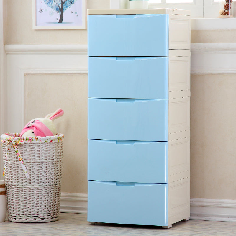 Plastic Kids Furniture Scandinavian Nursery Dresser with 5 Drawers