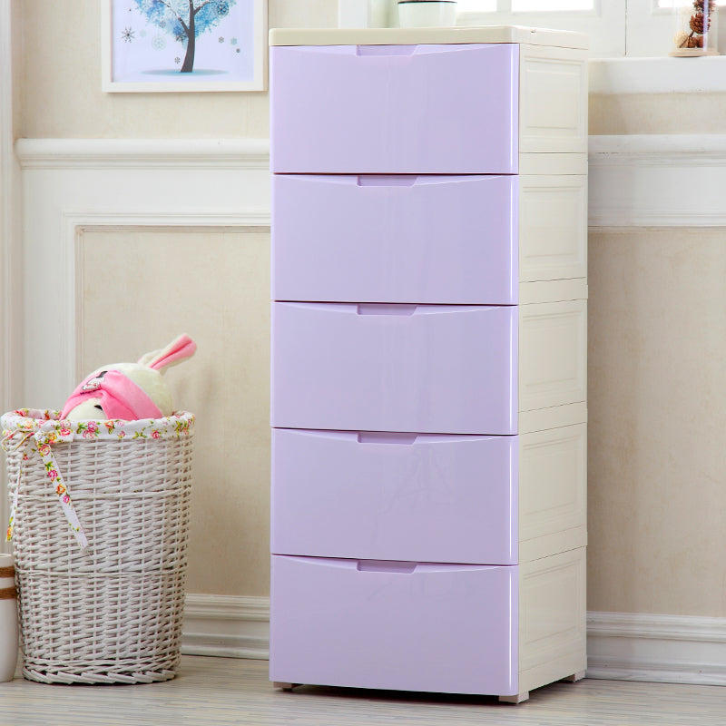 Plastic Kids Furniture Scandinavian Nursery Dresser with 5 Drawers