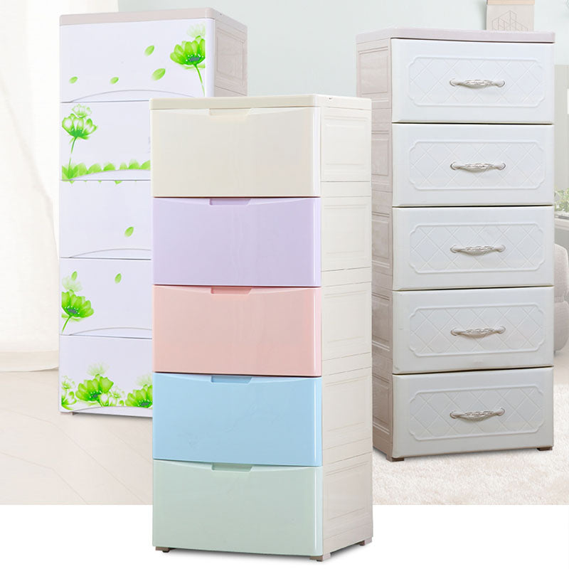 Plastic Kids Furniture Scandinavian Nursery Dresser with 5 Drawers