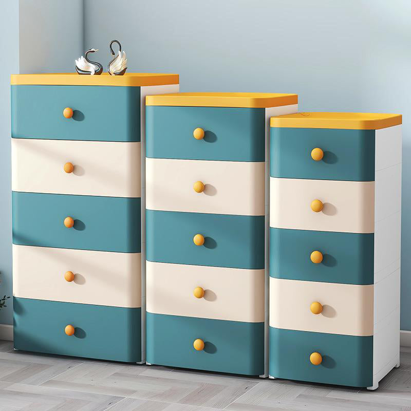 Scandinavian Vertical Kids Furniture Plastic Nursery Dresser with Drawers for Bathroom