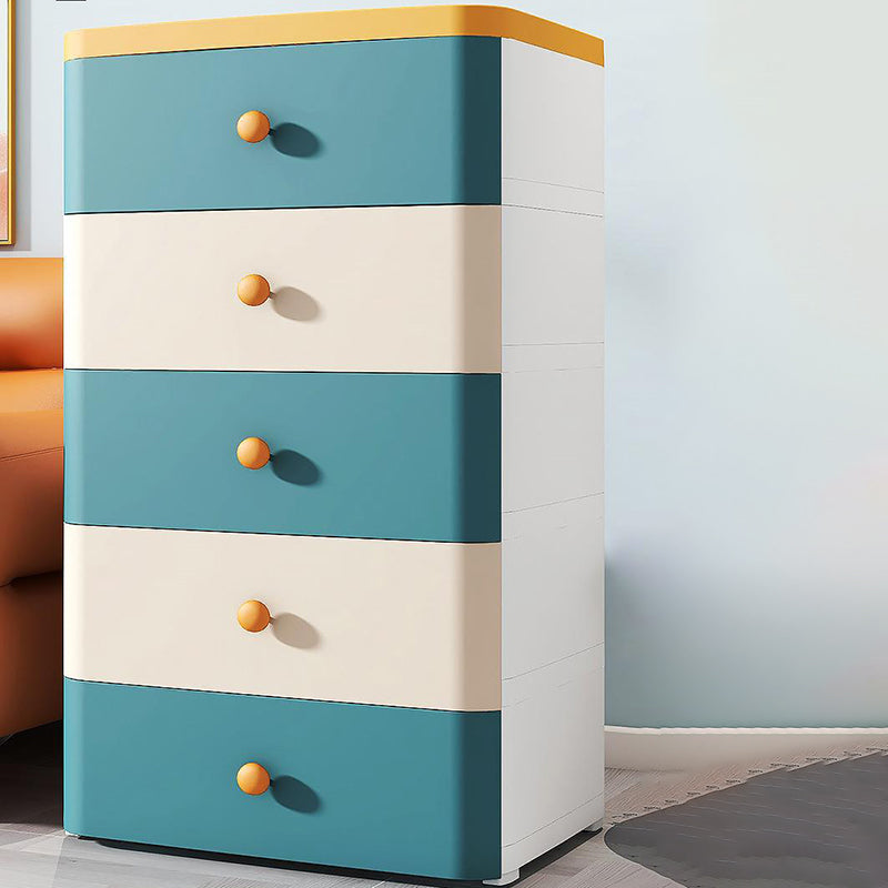 Scandinavian Vertical Kids Furniture Plastic Nursery Dresser with Drawers for Bathroom