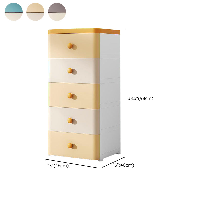 Scandinavian Vertical Kids Furniture Plastic Nursery Dresser with Drawers for Bathroom