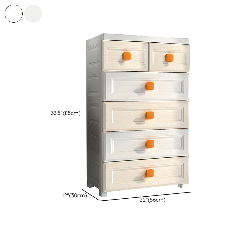 Scandinavian Kids Furniture Plastic Vertical Nursery Dresser with Drawers