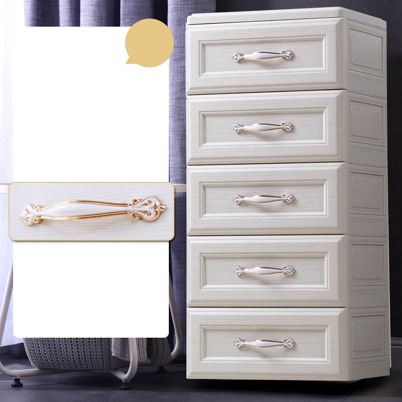 Contemporary Kids Nightstand Plastic Dresser for Kids with Drawers