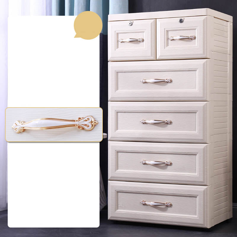 Contemporary Kids Nightstand Plastic Dresser for Kids with Drawers