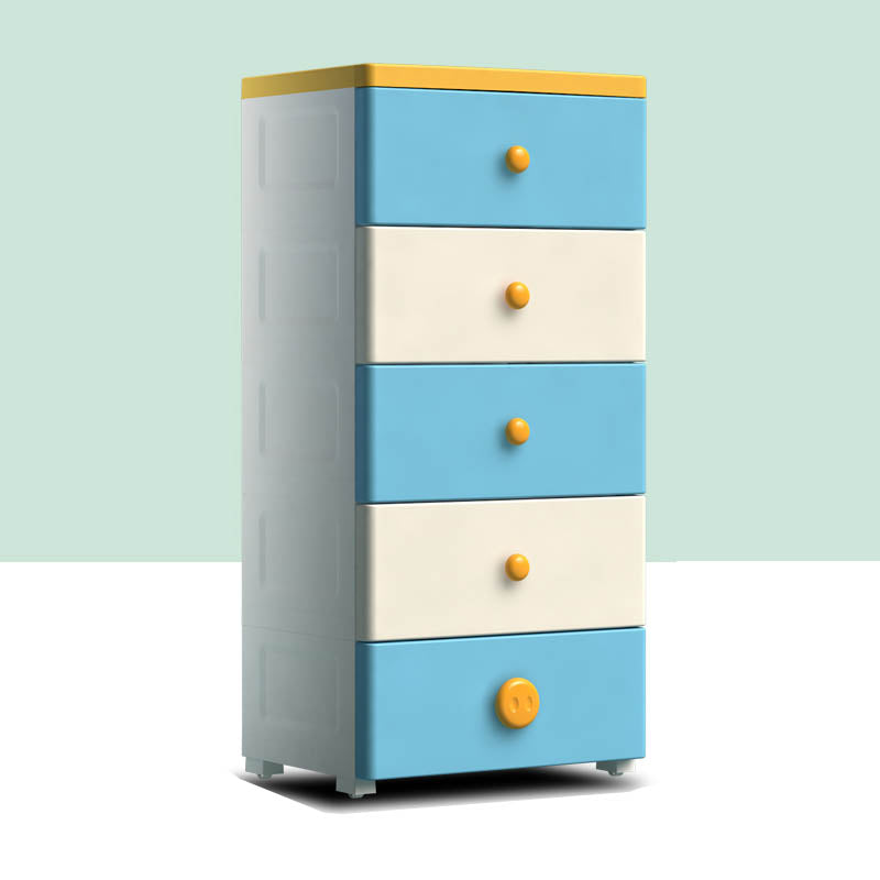 Contemporary Kids Nightstand Plastic Dresser for Kids with Drawers