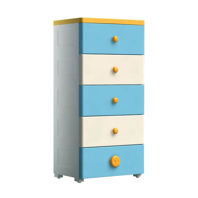 Contemporary Kids Nightstand Plastic Dresser for Kids with Drawers