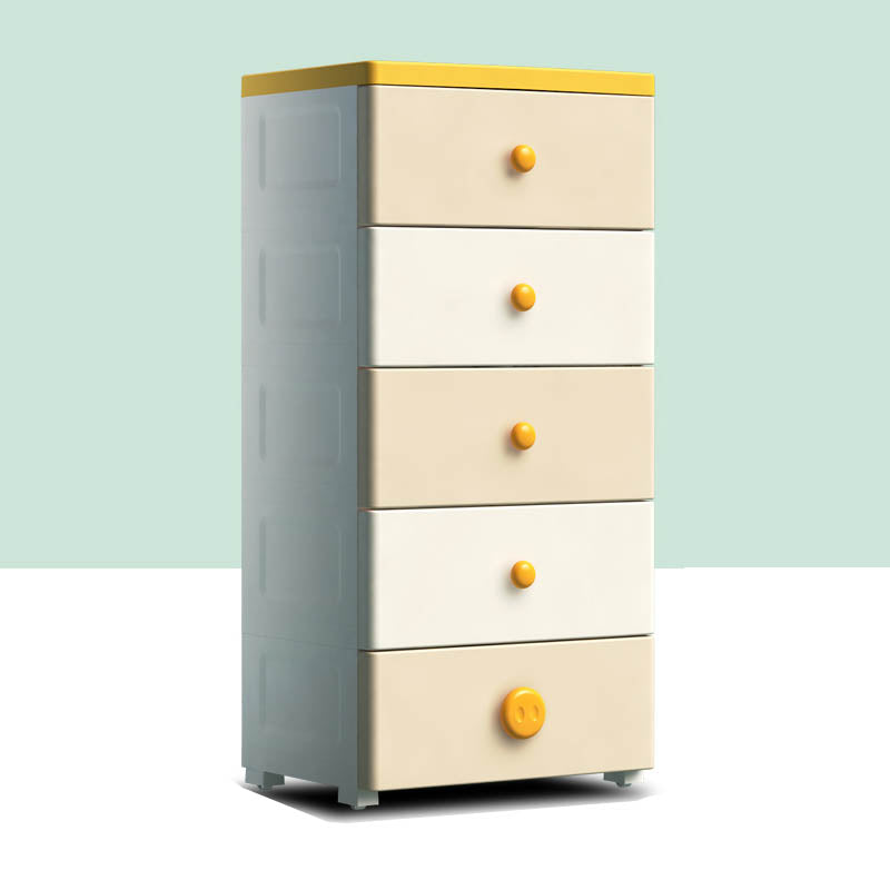 Contemporary Kids Nightstand Plastic Dresser for Kids with Drawers