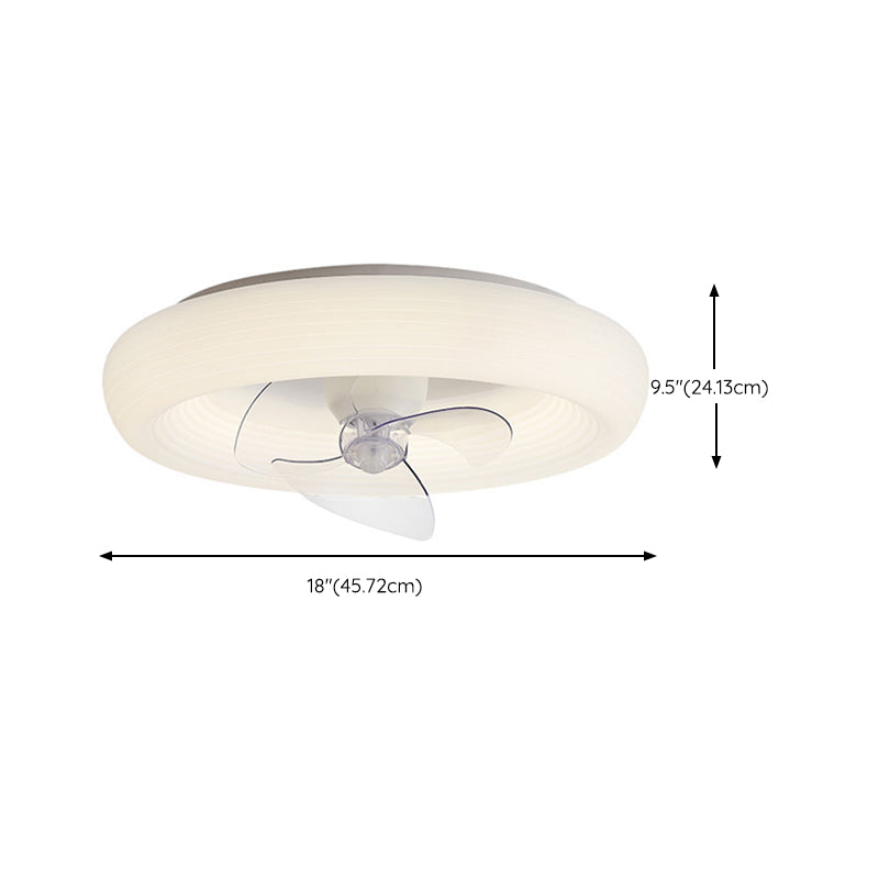 3-Blade White Ceiling Fan Modernism LED Fan with Light for Home