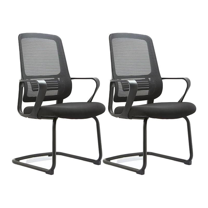 Modern Fixed Arms Desk Chair Mesh-back Conference Chair for Office