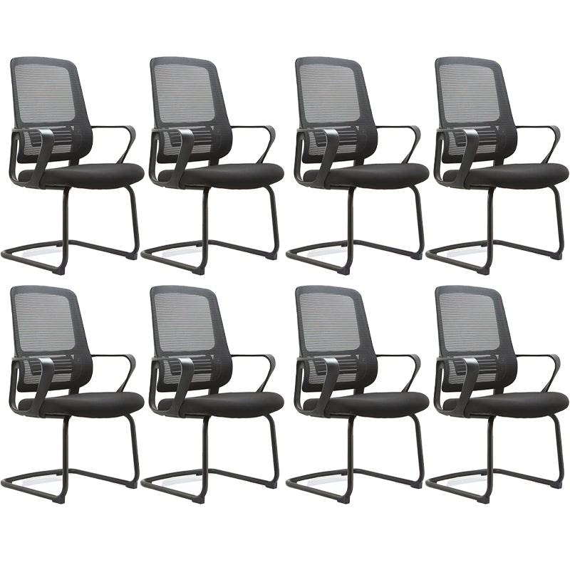 Modern Fixed Arms Desk Chair Mesh-back Conference Chair for Office