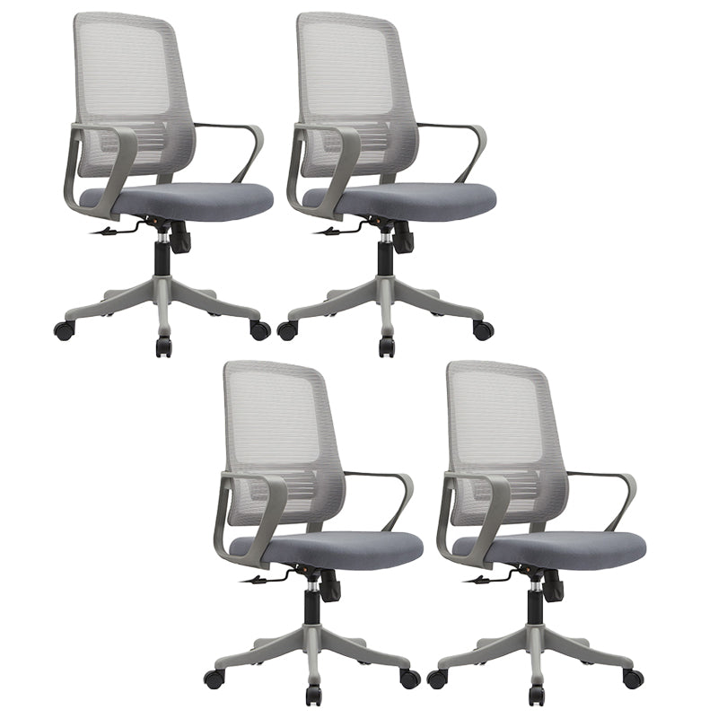 Modern Fixed Arms Desk Chair Mesh-back Conference Chair for Office