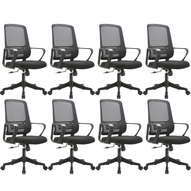 Modern Fixed Arms Desk Chair Mesh-back Conference Chair for Office