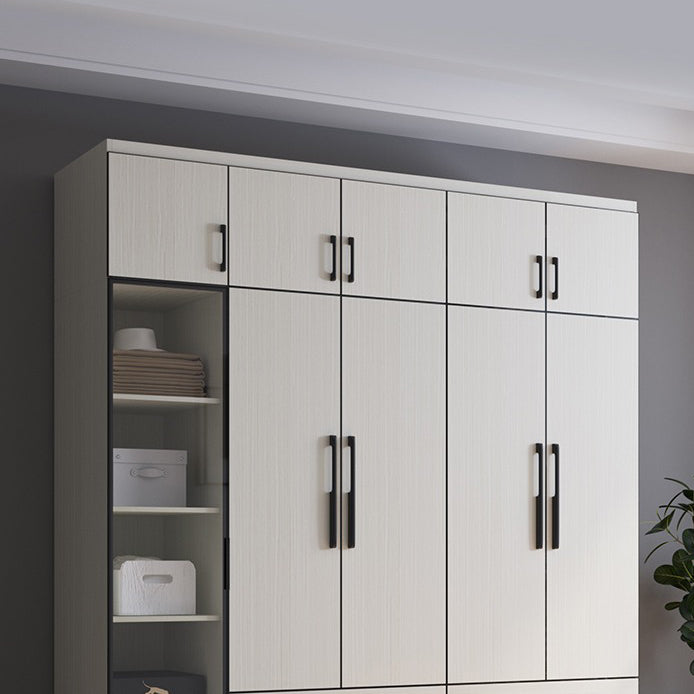 Hinged Storage Cabinet with Shelves Modern Wardrobe Closet for Home