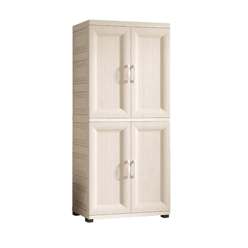 White Colour Plastic Wardrobe Cloth Rod Included Youth Armoire for Home