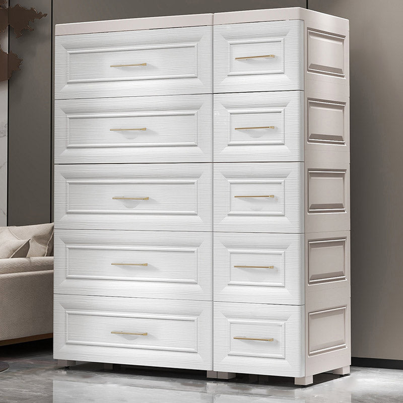 Modern Style Plastic Kids Closet Bedroom Youth Armoire with Drawers