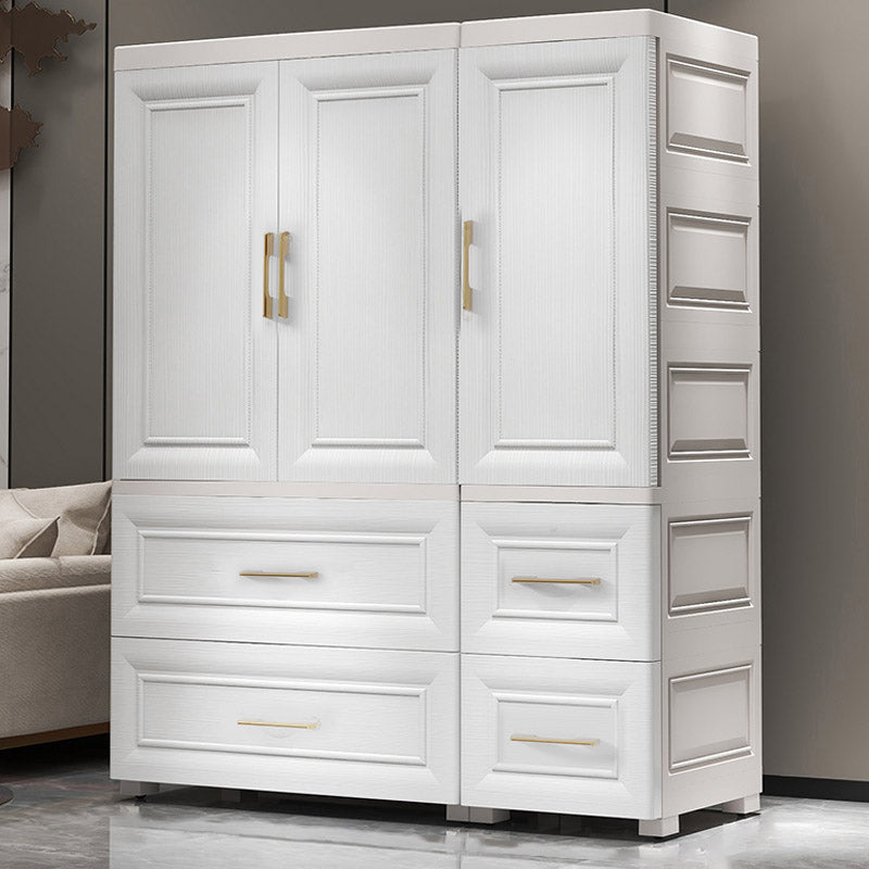 Modern Style Plastic Kids Closet Bedroom Youth Armoire with Drawers