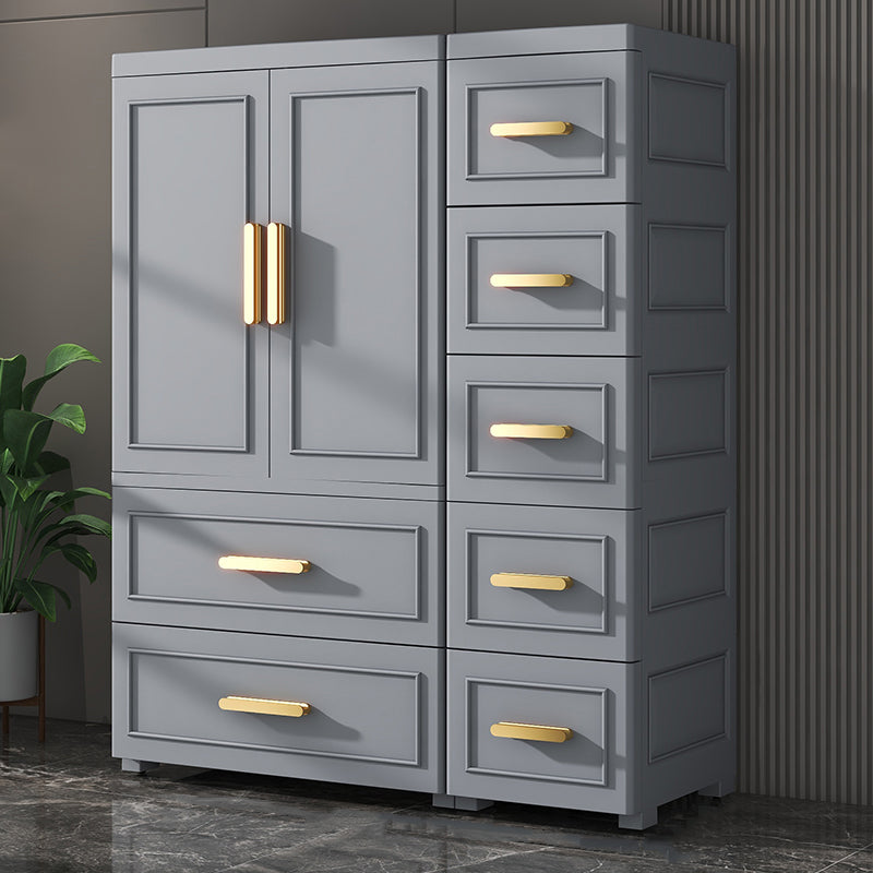 Contemporary Plastic Armoire Cabinet Bedroom Youth Armoire with wheels