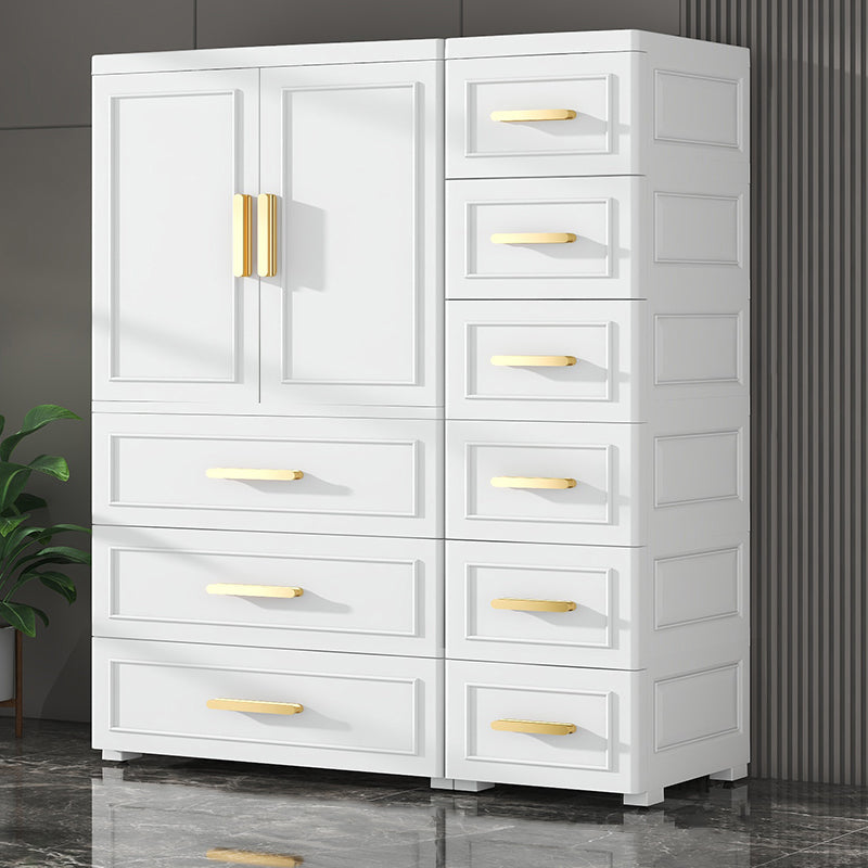 Contemporary Plastic Armoire Cabinet Bedroom Youth Armoire with wheels