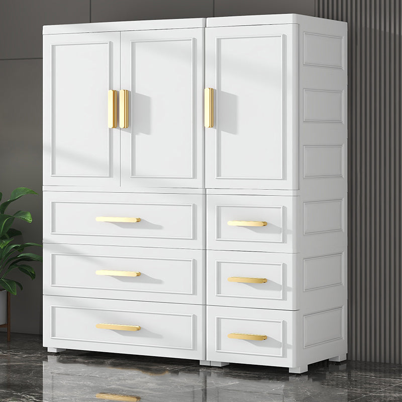 Contemporary Plastic Armoire Cabinet Bedroom Youth Armoire with wheels