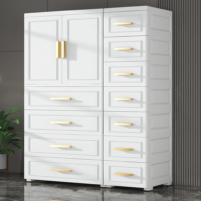 Contemporary Plastic Armoire Cabinet Bedroom Youth Armoire with wheels