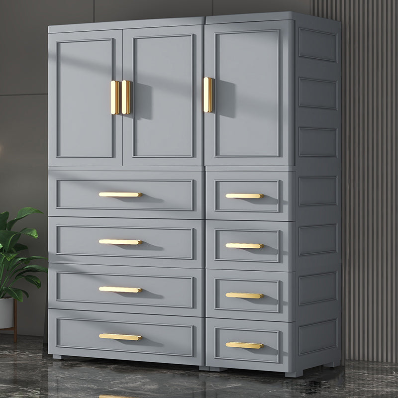 Contemporary Plastic Armoire Cabinet Bedroom Youth Armoire with wheels