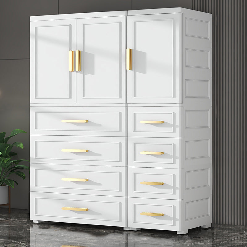 Contemporary Plastic Armoire Cabinet Bedroom Youth Armoire with wheels