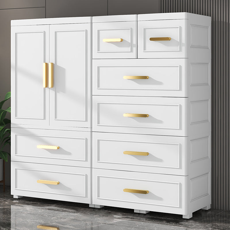 Contemporary Plastic Armoire Cabinet Bedroom Youth Armoire with wheels