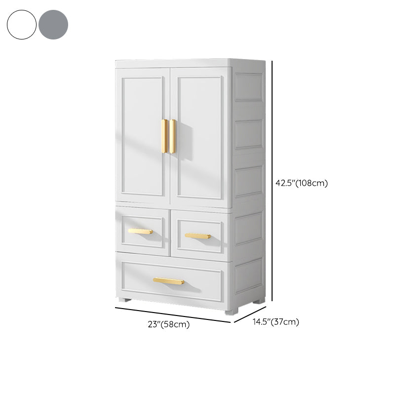 Contemporary Plastic Armoire Cabinet Bedroom Youth Armoire with wheels