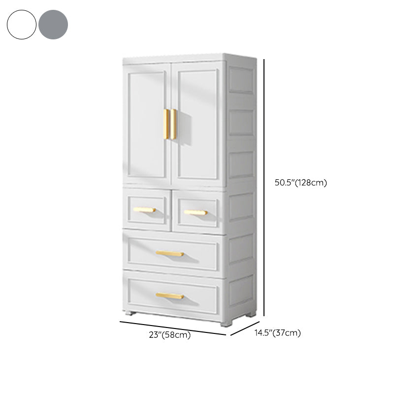 Contemporary Plastic Armoire Cabinet Bedroom Youth Armoire with wheels