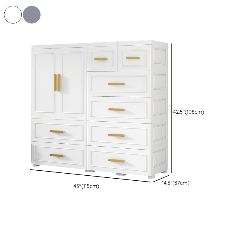 Contemporary Plastic Armoire Cabinet Bedroom Youth Armoire with wheels