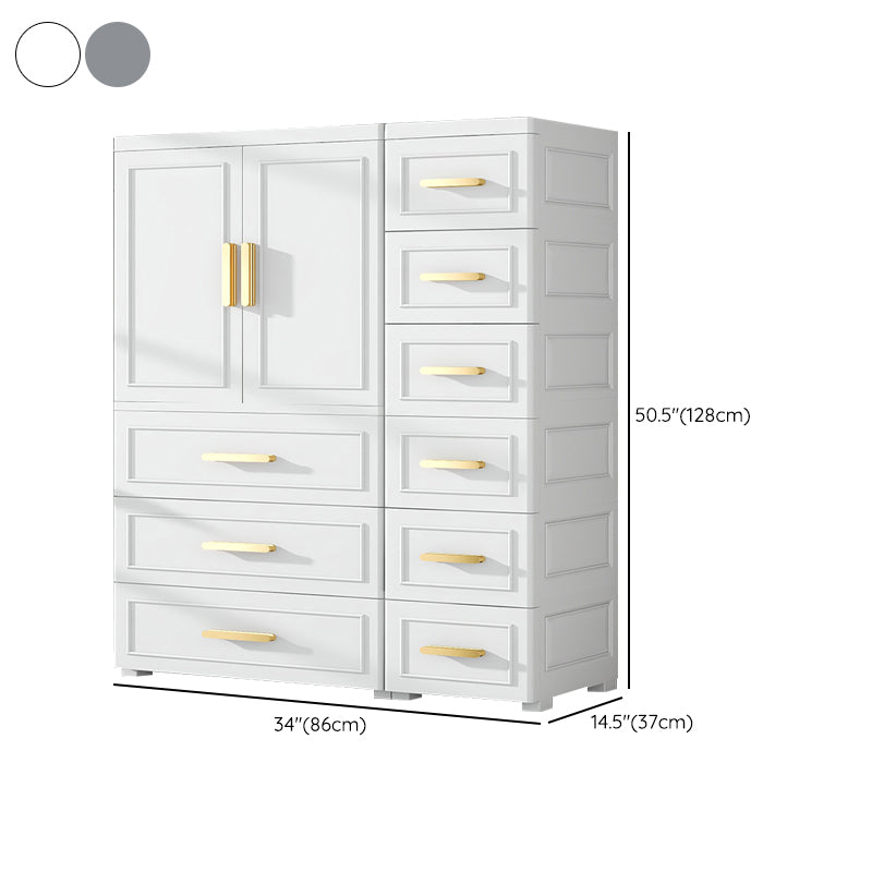 Contemporary Plastic Armoire Cabinet Bedroom Youth Armoire with wheels