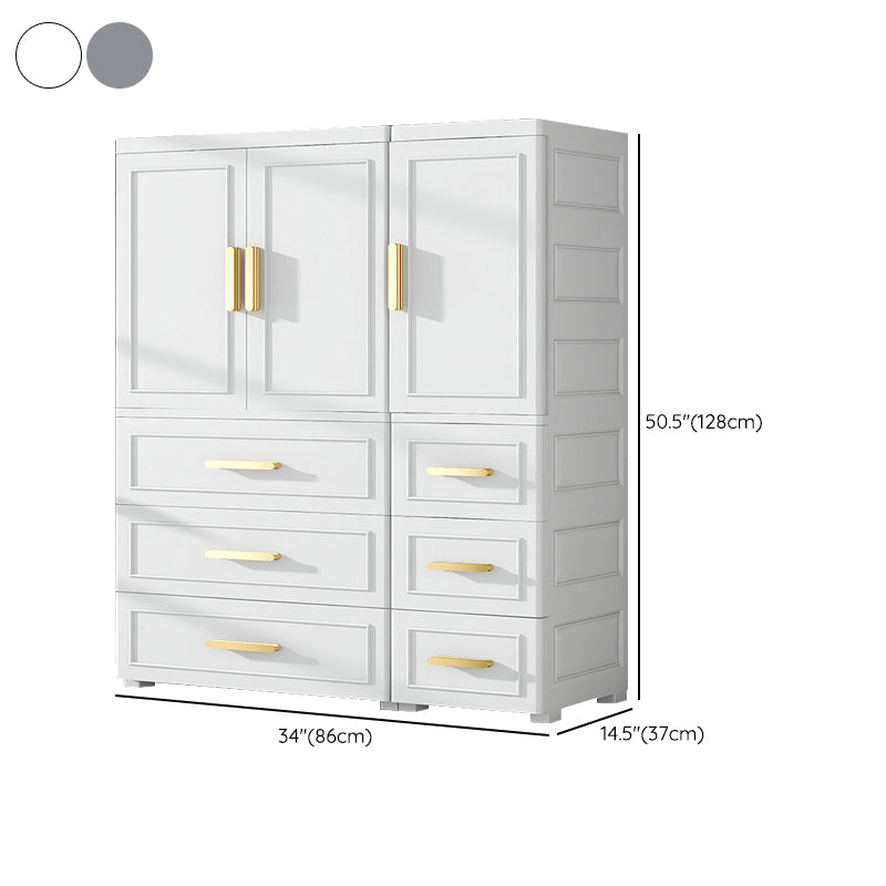 Contemporary Plastic Armoire Cabinet Bedroom Youth Armoire with wheels