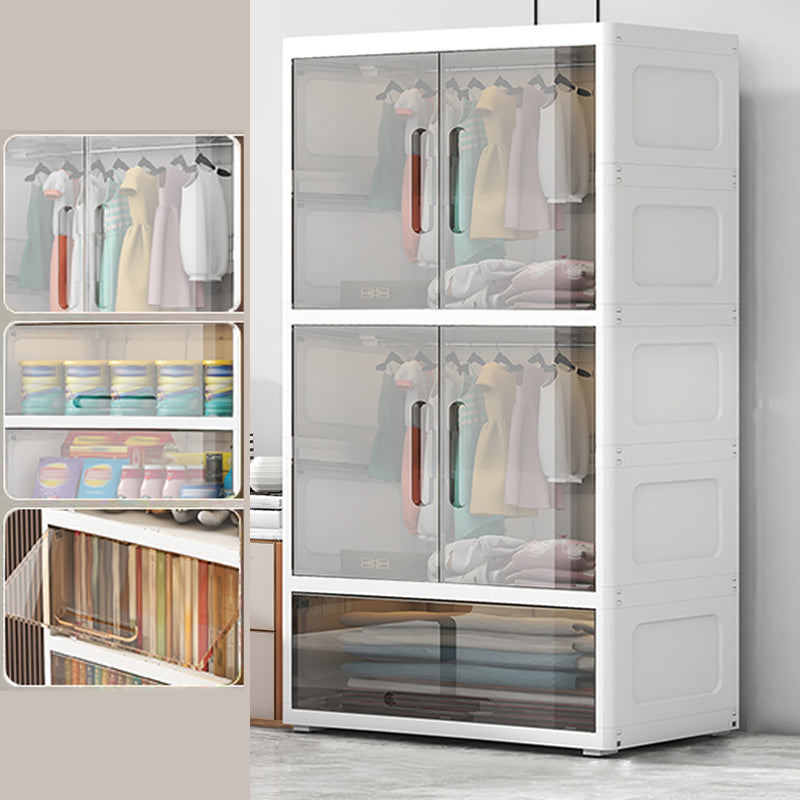 Modern Style Kids Closet Plastic Door Included Kid's Wardrobe for Bedroom