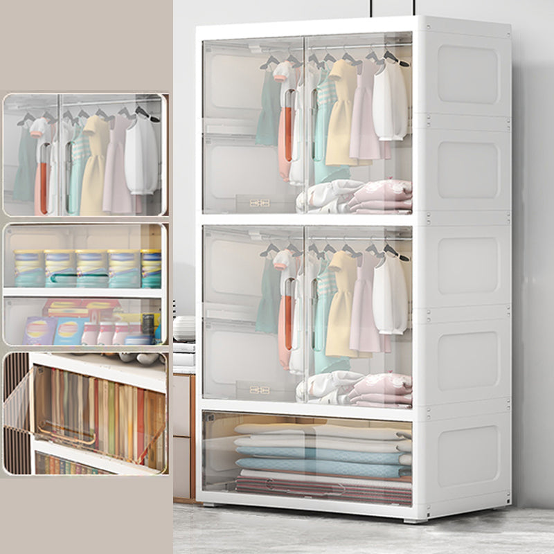 Modern Style Kids Closet Plastic Door Included Kid's Wardrobe for Bedroom