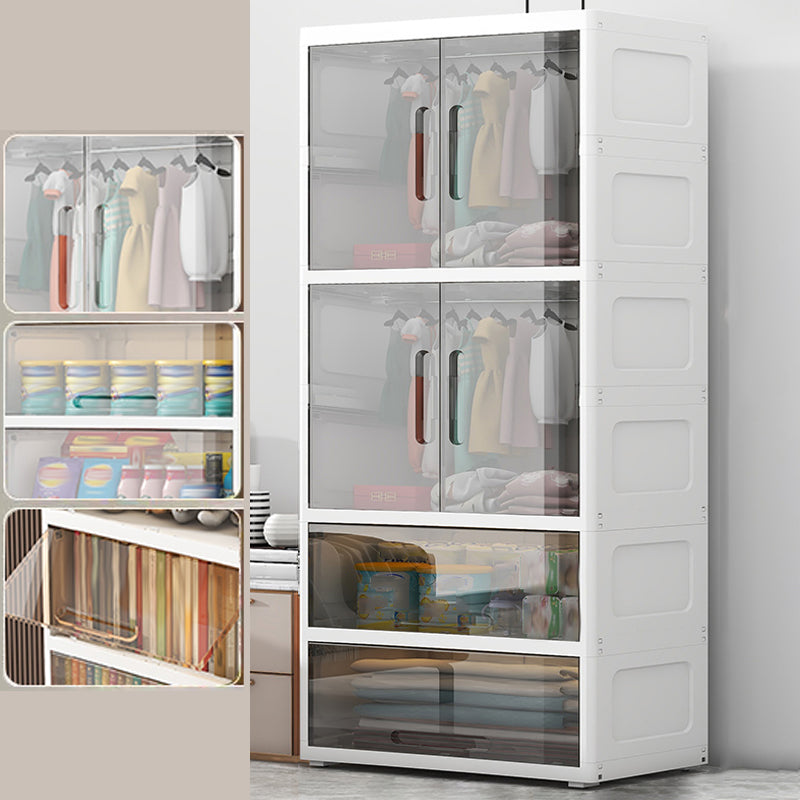 Modern Style Kids Closet Plastic Door Included Kid's Wardrobe for Bedroom