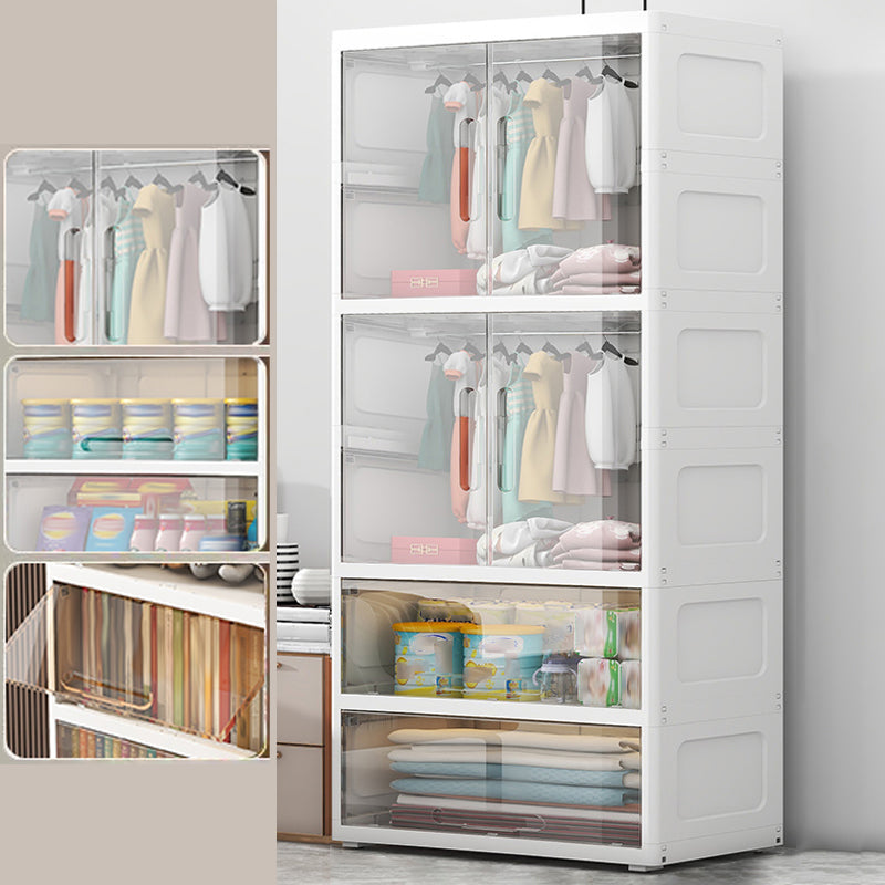 Modern Style Kids Closet Plastic Door Included Kid's Wardrobe for Bedroom