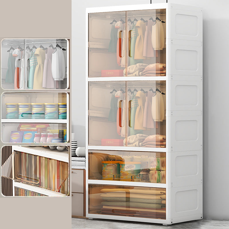 Modern Style Kids Closet Plastic Door Included Kid's Wardrobe for Bedroom