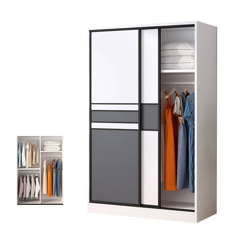 Urban Wardrobe Armoire with Shelves Manufactured Wood Wardrobe Closet