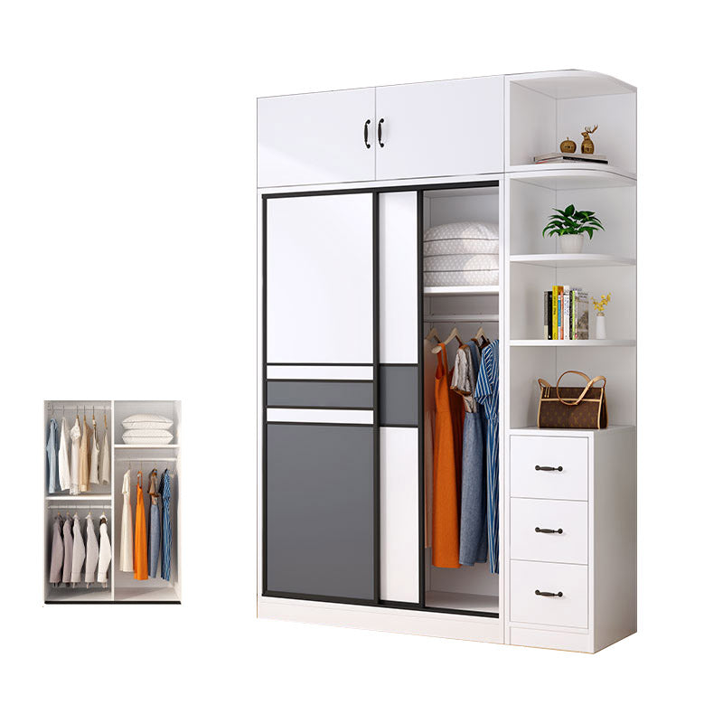 Urban Wardrobe Armoire with Shelves Manufactured Wood Wardrobe Closet