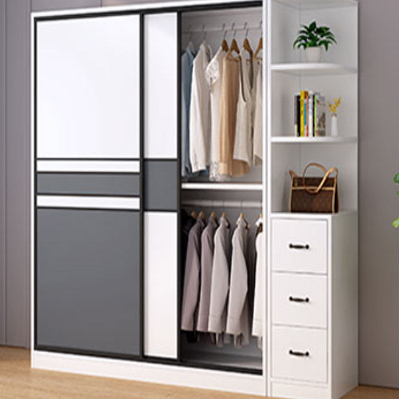 Urban Wardrobe Armoire with Shelves Manufactured Wood Wardrobe Closet