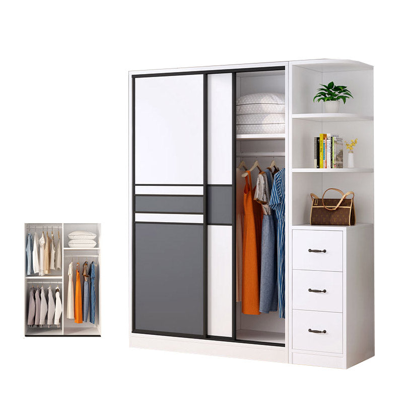 Urban Wardrobe Armoire with Shelves Manufactured Wood Wardrobe Closet