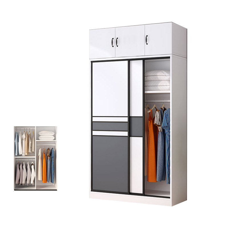 Urban Wardrobe Armoire with Shelves Manufactured Wood Wardrobe Closet