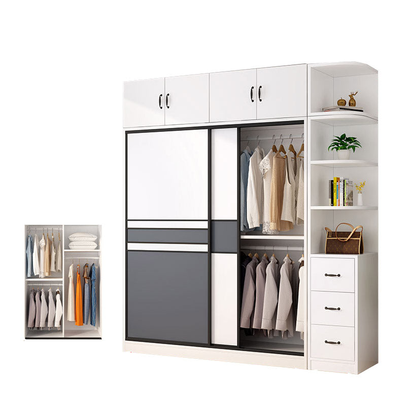 Urban Wardrobe Armoire with Shelves Manufactured Wood Wardrobe Closet