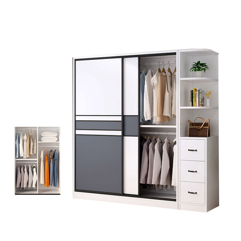 Urban Wardrobe Armoire with Shelves Manufactured Wood Wardrobe Closet