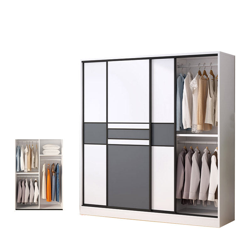 Urban Wardrobe Armoire with Shelves Manufactured Wood Wardrobe Closet