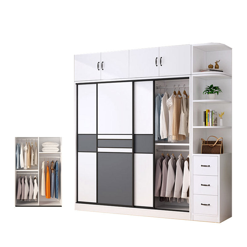 Urban Wardrobe Armoire with Shelves Manufactured Wood Wardrobe Closet