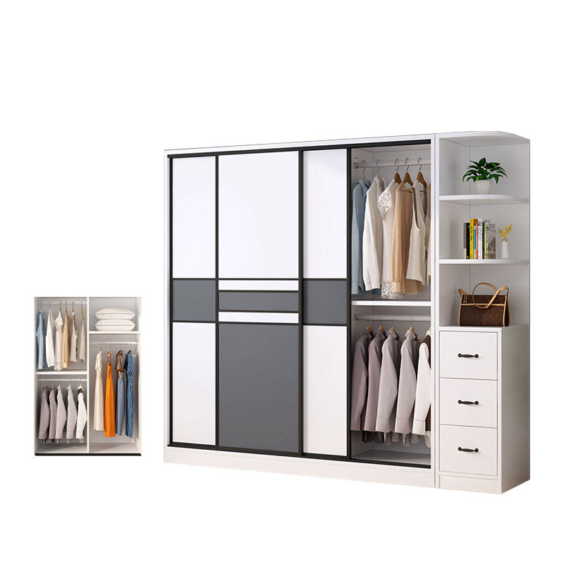 Urban Wardrobe Armoire with Shelves Manufactured Wood Wardrobe Closet